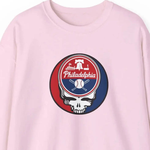 Grateful Dead - The Ballpark Collection: Philadelphia Baseball Edition Grateful Dead Stealie Crewneck Sweatshirt - MLB - StealieShop